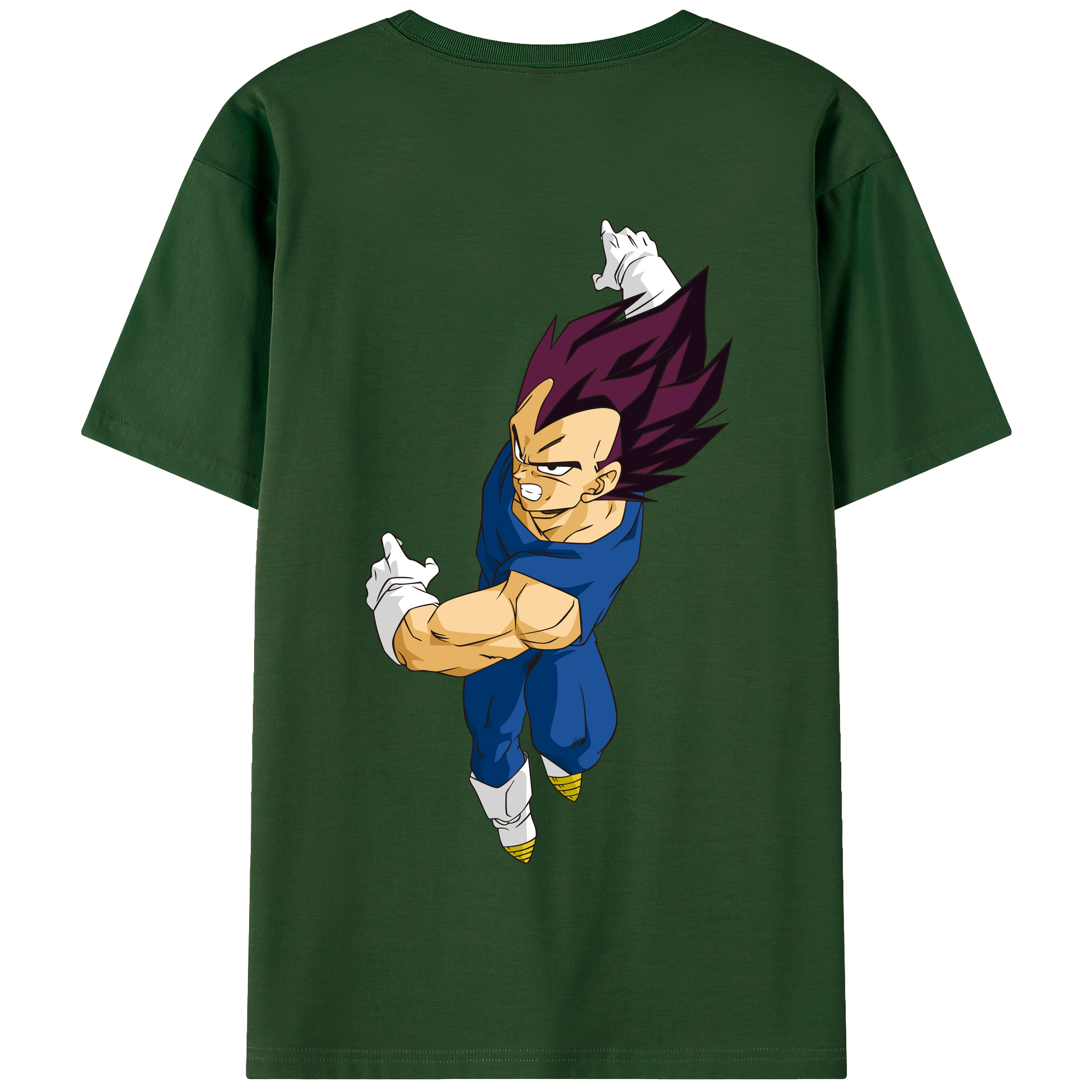 （画像用） ドラゴンボール ベジータ四世（Bejīta Yonsei）DRAGON BALL Vegeta IV 綿100％半袖Tシャツ（背面プリント）
